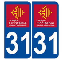 Supstick 2 Stickers Autocollants Plaques Immatriculation Auto Dept 31 Occitanie Bleu Foncé Angles Arrondis