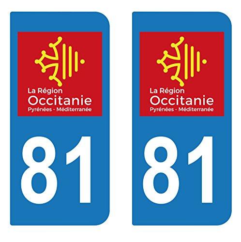 supstick 2 STICKERS AUTOCOLLANT PLAQUE IMMATRICULATION DEPT 81 région Occitanie - supstick.fr