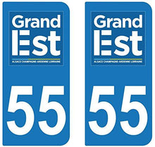 supstick 2 STICKERS AUTOCOLLANT PLAQUE IMMATRICULATION DEPT 55 Grand Est - supstick.fr