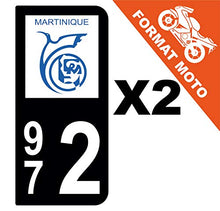 Supstick 2 Stickers Autocollants Plaques Immatriculation Moto Dept 972 Martinique Noir 2 Angles Arrondis