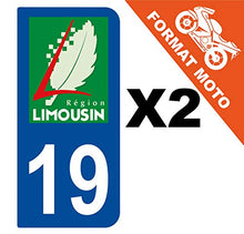 Supstick 2 Stickers Autocollants Plaques Immatriculation Moto Dept 19 Limousin Bleu Foncé 2 Angles Arrondis