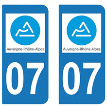 SupStick 2 STICKERS AUTOCOLLANT PLAQUE IMMATRICULATION DEPT 07 Auvergne-Rhône-Alpes