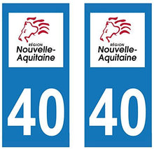 supstick 2 STICKERS AUTOCOLLANT PLAQUE IMMATRICULATION DEPT 40 Nouvelle-Aquitaine format rectangulaire - supstick.fr