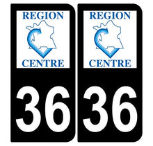 Supstick 2 Stickers Autocollants Plaques Immatriculation Auto Dept 36 Centre Noir Angles Arrondis