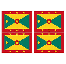 Supstick Lot de 4 Autocollants Stickers Drapeau de Pays Nation Grenade Format 12x8cm