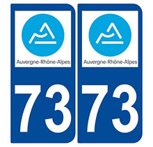 Supstick 2 Stickers Autocollants Plaques Immatriculation Auto Dept 73 Auvergne Rhône Alpes Bleu Foncé Angles Arrondis