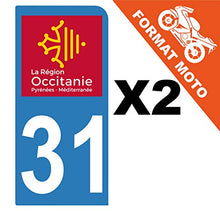 Supstick 2 Stickers Autocollants Plaques Immatriculation Moto Dept 31 Occitanie Bleu Clair 1 Angle Arrondi