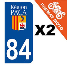 Supstick 2 Stickers Autocollants Plaques Immatriculation Moto Dept 84 Paca Bleu Foncé 2 Angles Arrondis