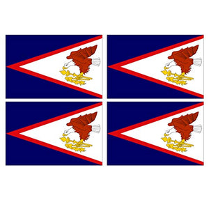 Supstick Lot de 4 Autocollants Stickers Drapeau de Pays Nation Samoa américaine Format 12x8cm