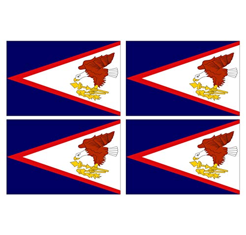 Supstick Lot de 4 Autocollants Stickers Drapeau de Pays Nation Samoa américaine Format 6x4cm