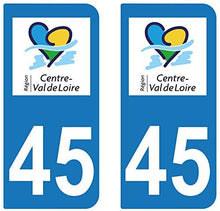 supstick 2 STICKERS AUTOCOLLANT PLAQUE IMMATRICULATION DEPT 45 region Centre-Val de Loire - supstick.fr