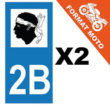 supstick 2 Stickers Autocollant Plaque IMMATRICULATION Moto DEPT 2B Corse Format rectangulaire - supstick.fr