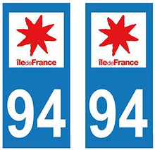 supstick 2 STICKERS AUTOCOLLANT PLAQUE IMMATRICULATION DEPT 94 Région île-de-France format rectangulaire - supstick.fr