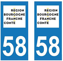 supstick 2 STICKERS AUTOCOLLANT PLAQUE IMMATRICULATION DEPT 58 region Bourgogne-Franche-Comté format rectangulaire - supstick.fr
