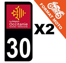 Supstick 2 Stickers Autocollants Plaques Immatriculation Moto Dept 30 Occitanie Noir 2 Angles Arrondis