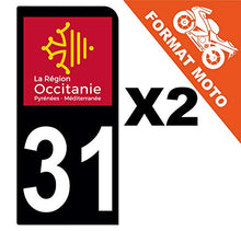 Supstick 2 Stickers Autocollants Plaques Immatriculation Moto Dept 31 Occitanie Noir 1 Angle Arrondi