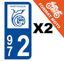 Supstick 2 Stickers Autocollants Plaques Immatriculation Moto Dept 972 Martinique Bleu Foncé 2 Angles Arrondis