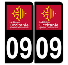 Supstick 2 Stickers Autocollants Plaques Immatriculation Auto Dept 09 Occitanie Noir Angles Arrondis