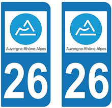 supstick 2 STICKERS AUTOCOLLANT PLAQUE IMMATRICULATION DEPT 26 Auvergne-Rhône-Alpes - supstick.fr