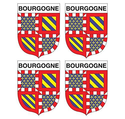 Supstick Lot de 4 Autocollants Stickers Blason de région département Bourgogne Format 5x4cm - supstick.fr