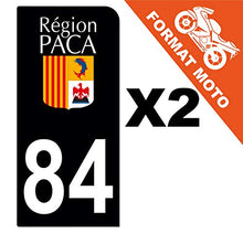 Supstick 2 Stickers Autocollants Plaques Immatriculation Moto Dept 84 Paca Noir 1 Angle Arrondi