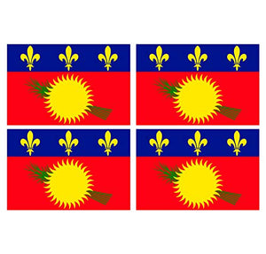 Supstick Lot de 4 Autocollants Stickers Drapeau de Pays Nation Guadeloupe Format 6x4cm