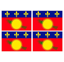 Supstick Lot de 4 Autocollants Stickers Drapeau de Pays Nation Guadeloupe Format 12x8cm
