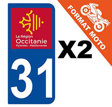 Supstick 2 Stickers Autocollants Plaques Immatriculation Moto Dept 31 Occitanie Bleu Foncé 2 Angles Arrondis