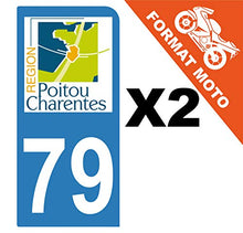 Supstick 2 Stickers Autocollants Plaques Immatriculation Moto Dept 79 Poitou Charentes Bleu Clair 1 Angle Arrondi