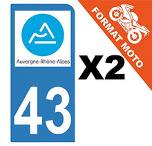 Supstick 2 Stickers Autocollants Plaques Immatriculation Moto Dept 43 Auvergne Rhône Alpes Bleu Clair 1 Angle Arrondi