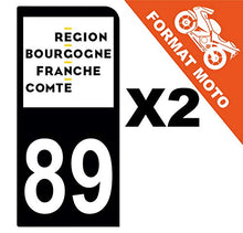 Supstick 2 Stickers Autocollants Plaques Immatriculation Moto Dept 89 Bourgogne Franche Comté Noir 1 Angle Arrondi