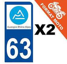 Supstick 2 Stickers Autocollants Plaques Immatriculation Moto Dept 63 Auvergne Rhône Alpes Bleu Foncé 1 Angle Arrondi