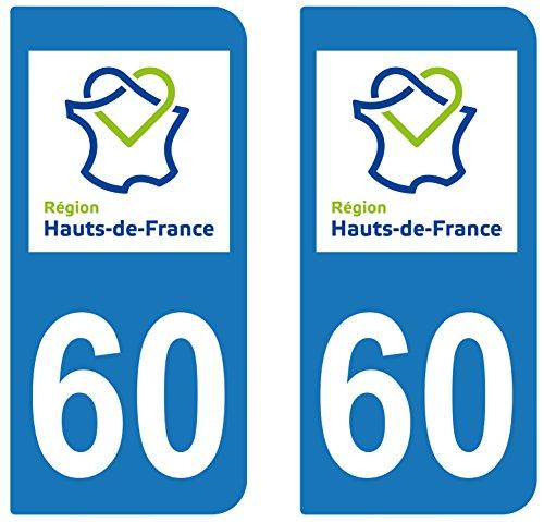 supstick 2 STICKERS AUTOCOLLANT PLAQUE IMMATRICULATION DEPT 60 Hauts de France - supstick.fr