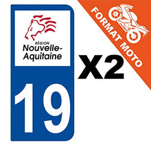 Supstick 2 Stickers Autocollants Plaques Immatriculation Moto Dept 19 Nouvelle Aquitaine Bleu Foncé 2 Angles Arrondis