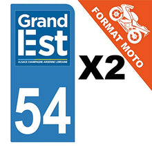 Supstick 2 Stickers Autocollants Plaques Immatriculation Moto Dept 54 Grand Est Bleu Clair 1 Angle Arrondi