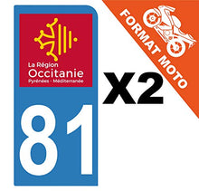 Supstick 2 Stickers Autocollants Plaques Immatriculation Moto Dept 81 Occitanie Bleu Clair 1 Angle Arrondi