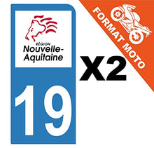 Supstick 2 Stickers Autocollants Plaques Immatriculation Moto Dept 19 Nouvelle Aquitaine Bleu Clair 1 Angle Arrondi