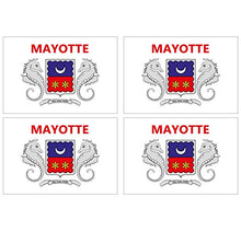 Supstick Lot de 4 Autocollants Stickers Drapeau de Pays Nation Mayotte Format 12x8cm