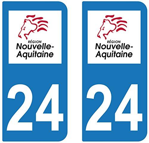 supstick 2 STICKERS AUTOCOLLANT PLAQUE IMMATRICULATION DEPT 24 Nouvelle-Aquitaine - supstick.fr