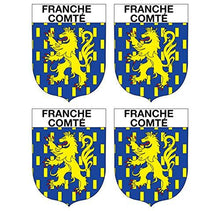 Supstick Lot de 4 Autocollants Stickers Blason de région département Franche Comté Format 5x4cm - supstick.fr