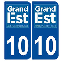 Supstick 2 Stickers Autocollants Plaques Immatriculation Auto Dept 10 Grand Est Bleu Foncé Angles Arrondis