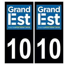 Supstick 2 Stickers Autocollants Plaques Immatriculation Auto Dept 10 Grand Est Noir Angles Carrés