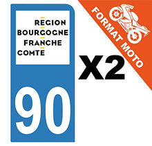 Supstick 2 Stickers Autocollants Plaques Immatriculation Moto Dept 90 Bourgogne Franche Comté Bleu Clair 1 Angle Arrondi