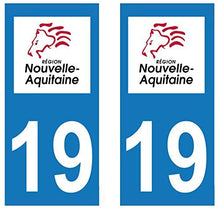 supstick 2 STICKERS AUTOCOLLANT PLAQUE IMMATRICULATION DEPT 19 Nouvelle-Aquitaine format rectangulaire - supstick.fr