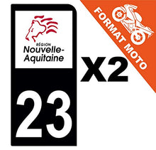 Supstick 2 Stickers Autocollants Plaques Immatriculation Moto Dept 23 Nouvelle Aquitaine Noir 1 Angle Arrondi