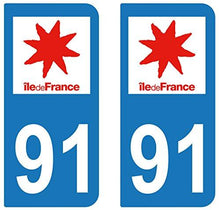 supstick 2 STICKERS AUTOCOLLANT PLAQUE IMMATRICULATION DEPT 91 Région île-de-France - supstick.fr