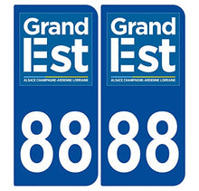 Supstick 2 Stickers Autocollants Plaques Immatriculation Auto Dept 88 Grand Est Bleu Foncé Angles Arrondis