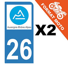 Supstick 2 Stickers Autocollants Plaques Immatriculation Moto Dept 26 Auvergne Rhône Alpes Bleu Clair 1 Angle Arrondi