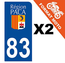 Supstick 2 Stickers Autocollants Plaques Immatriculation Moto Dept 83 Paca Bleu Foncé 1 Angle Arrondi