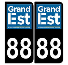 Supstick 2 Stickers Autocollants Plaques Immatriculation Auto Dept 88 Grand Est Noir Angles Arrondis